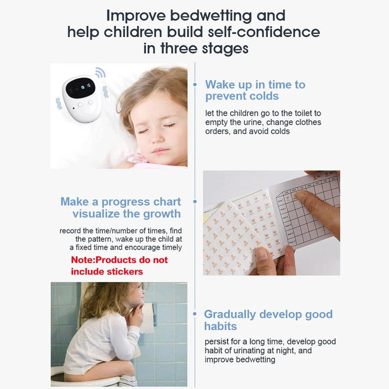 Wireless Bedwetting Alarm Pee Alarm with Receiver for Boys Grils Kids Potty Training Elder Care 10 - 20M Range Vibration Reminding - aquila Bask